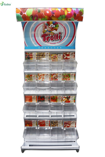 Ecobox TG-01101C pick and mix rack de prateleira de exibição de doces com caixas de colher 