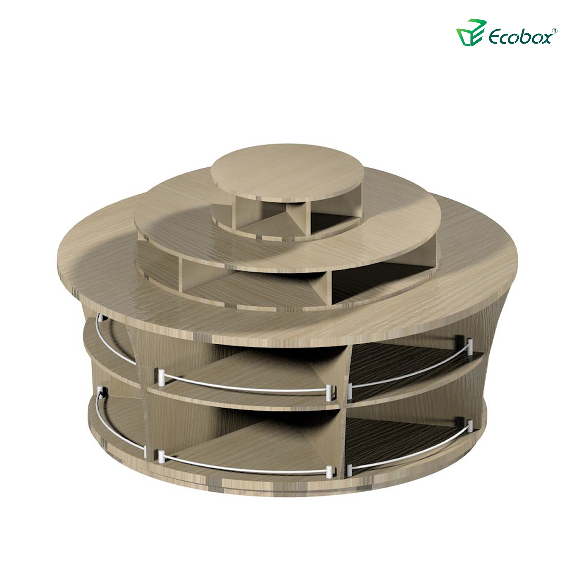 Ecobox g011 supermercado a granel exibe prateleira redonda prateleira de nozes de doces com caixa hermética
