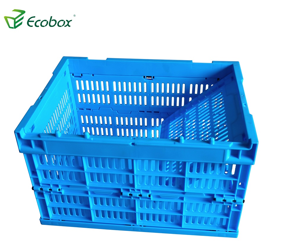 Caixa móvel dobrável de plástico reutilizável ecobox para transporte